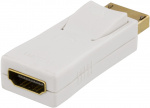 DELTACO DisplayPort till HDMI adapter, ha-ho, vit