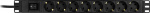 Grenuttag, 8xCEE 7/4, 1xCEE 7/7, brytare, 3m kabel, svart