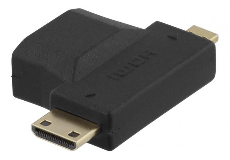 DELTACO HDMI-adapter, HDMI ho til mini HDMI ha og micro HDMI ha DELTACO HDMI-adapter, HDMI ho til mini HDMI ha og micro HDMI ha