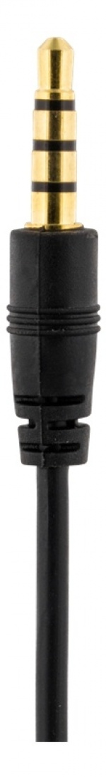 DELTACO Stereo Headset, on-ear, 1x3,5mm 4-pin, 1,8m, svart/rød