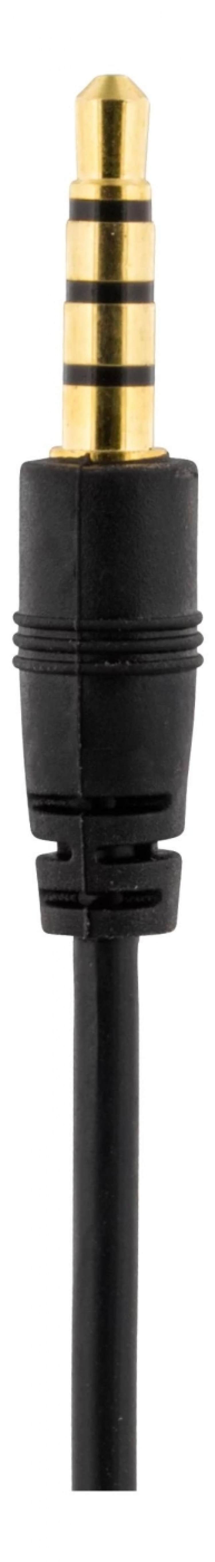 DELTACO Stereo Headset, on-ear, 1x3,5mm 4-pin, 1,8m, svart/rød