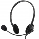 DELTACO Stereo Headset med mikrofon og volumkontroll, 2x 3,5mm, svart