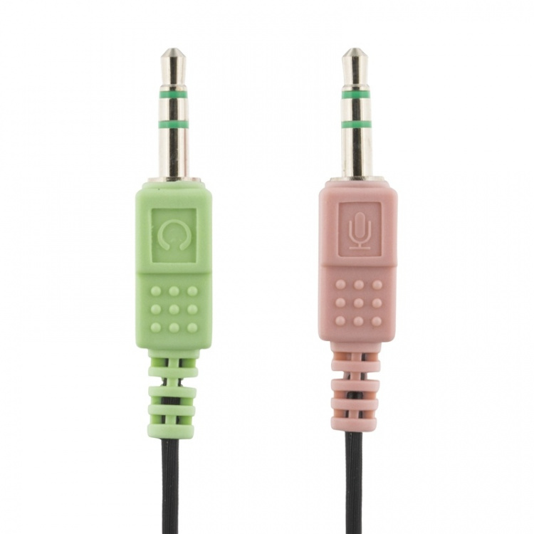 DELTACO Stereo Headset med mikrofon og volumkontroll, 2x 3,5mm, svart