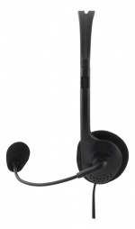 DELTACO Stereo Headset med mikrofon og volumkontroll, 2x 3,5mm, svart