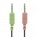 DELTACO Stereo Headset med mikrofon og volumkontroll, 2x 3,5mm, svart