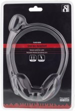 DELTACO Stereo Headset med mikrofon og volumkontroll, 2x 3,5mm, svart