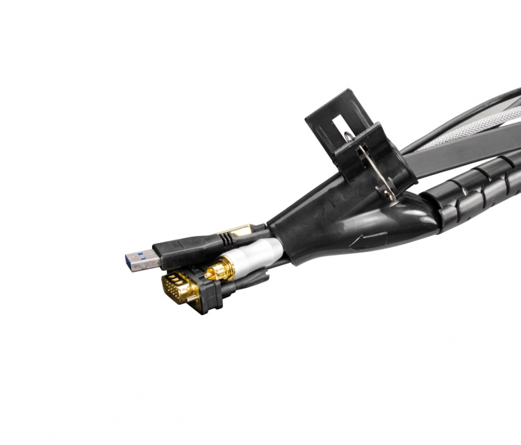 Kabelslukare i plast, 25mm diameter, 2,5m, verktyg, svart