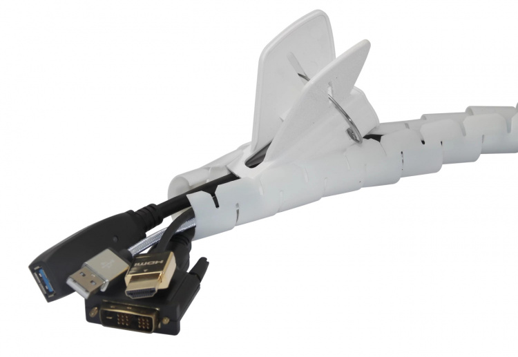 DELTACO Kabelavslutter i nylon, 25 mm diameter, verktøy inkludert, 2,5 m, hvit DELTACO Kabelavslutter i nylon, 25 mm diameter, verktøy inkludert, 2,5 m, hvit