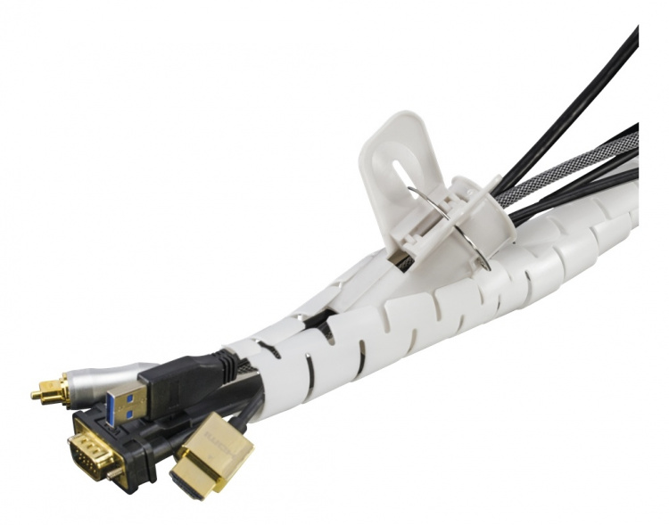 DELTACO Kabelbinder i nylon, 25 mm diameter, inkludert verktøy, 20 m, hvit