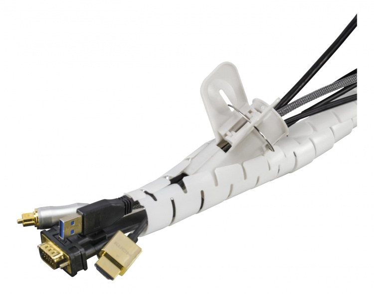 DELTACO Kabelbinder i nylon, 25 mm diameter, inkludert verktøy, 20 m, hvit