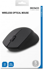 DELTACO trådløs optisk mus 2,4GHz, 3 knapper med scroll, 1200 DPI, svart DELTACO trådløs optisk mus 2,4GHz, 3 knapper med scroll, 1200 DPI, svart