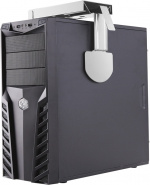 DELTACO datorhållare i stål för montering under bord/vägg, silver