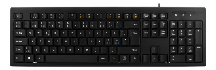DELTACO Tastatur, nordisk layout, USB, 1,1 m kabel, svart DELTACO Tastatur, nordisk layout, USB, 1,1 m kabel, svart