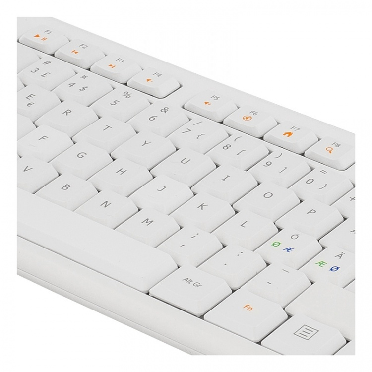 DELTACO Tastatur, nordisk layout, USB, 1,1 m kabel, hvit DELTACO Tastatur, nordisk layout, USB, 1,1 m kabel, hvit