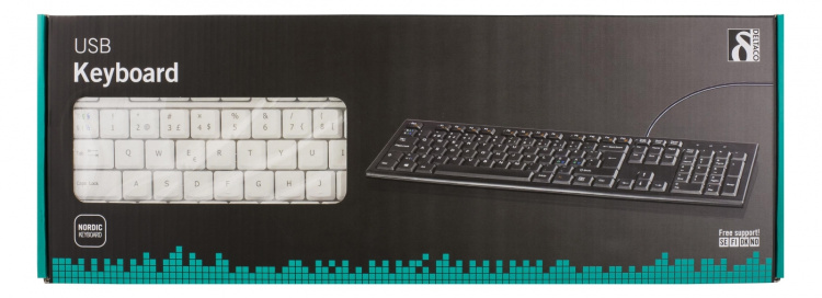 DELTACO Tastatur, nordisk layout, USB, 1,1 m kabel, hvit DELTACO Tastatur, nordisk layout, USB, 1,1 m kabel, hvit