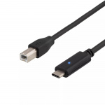DELTACO USB 2.0-kabel, Type C - Type B hann, 1 m, svart DELTACO USB 2.0-kabel, Type C - Type B hann, 1 m, svart