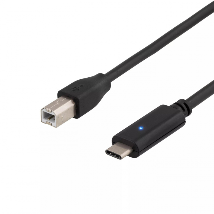 DELTACO USB 2.0-kabel, Type C - Type B hann, 1 m, svart DELTACO USB 2.0-kabel, Type C - Type B hann, 1 m, svart