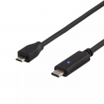 DELTACO USB 2.0-kabel, Type C - Type Micro B ha, 1 m, svart
