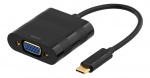DELTACO USB 3.1 til VGA-adapter, Type C - VGA, 1080p, svart