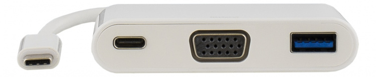 DELTACO USB-C til VGA- og USB Type A-adapter, USB-C ho, 60 W, hvit DELTACO USB-C til VGA- og USB Type A-adapter, USB-C ho, 60 W, hvit