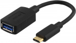 DELTACO USB 3.1-adapter, Gen 1, Type C hann - Type A hunn, svart DELTACO USB 3.1-adapter, Gen 1, Type C hann - Type A hunn, svart