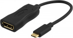 DELTACO USB 3.1 til DisplayPort adapter, USB type C - DP Ho , svart