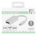 DELTACO USB 3.1 til DP-adapter, Type C - DP, 4K, UHD, hvit DELTACO USB 3.1 til DP-adapter, Type C - DP, 4K, UHD, hvit