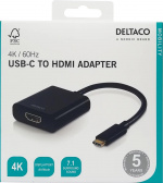 DELTACO USB 3.1 til HDMI adapter, USB type C Ha - HDMI Ho, svart DELTACO USB 3.1 til HDMI adapter, USB type C Ha - HDMI Ho, svart