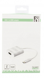 DELTACO USB 3.1 til HDMI-adapter, Type C-han - HDMI-hun, 4K, UHD, hvit DELTACO USB 3.1 til HDMI-adapter, Type C-han - HDMI-hun, 4K, UHD, hvit