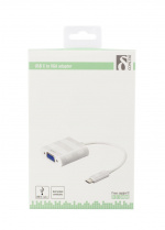 DELTACO USB 3.1 to VGA adapter, Type C ma - VGA fe, 1080p, white DELTACO USB 3.1 to VGA adapter, Type C ma - VGA fe, 1080p, white