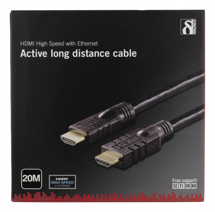 HDMI-kabel, aktiv, 20m, ha-ha, 1080p, v1.4