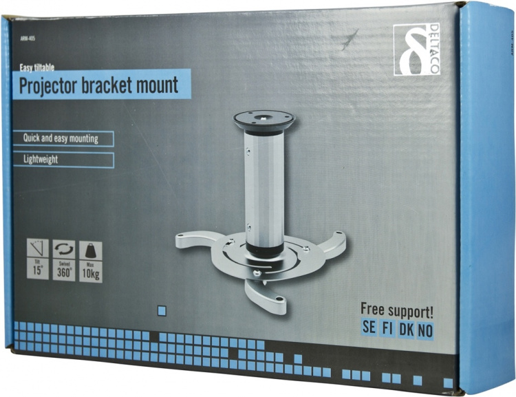 DELTACO takramme for prosjektor, 80-170mm høyde, maks 10kg DELTACO takramme for prosjektor, 80-170mm høyde, maks 10kg