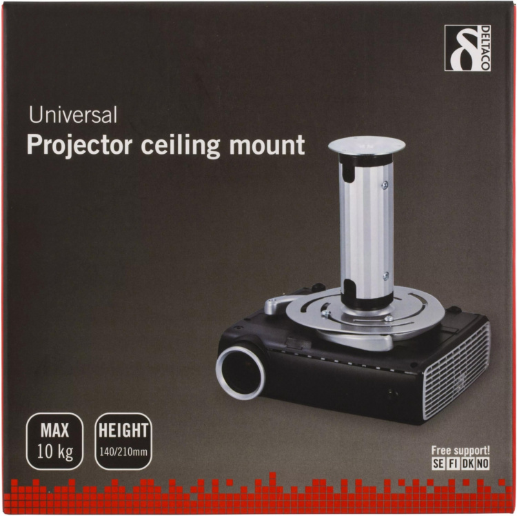 DELTACO takramme for prosjektor, 80-170mm høyde, maks 10kg DELTACO takramme for prosjektor, 80-170mm høyde, maks 10kg