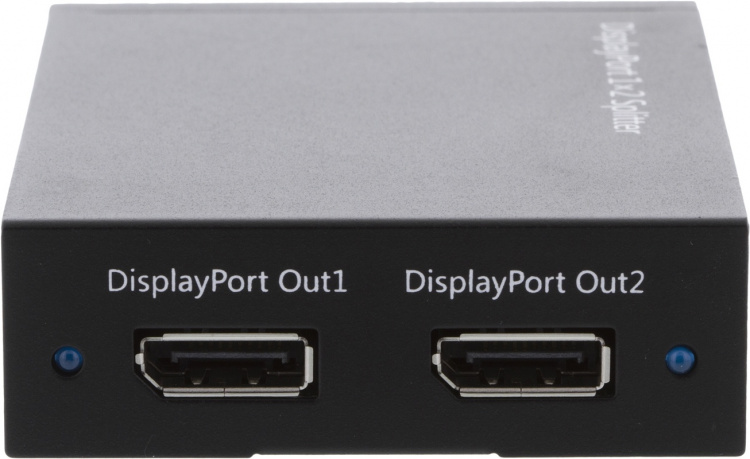 DisplayPort-splitter, 1x20-pin ho till 2x20-pin ho, 2560x1600, svart