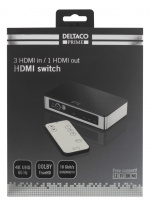 Premium HDMI-bryter med 3 porter, IR-fjernkontroll, Ultra HD i 60 Hz, svart Premium HDMI-bryter med 3 porter, IR-fjernkontroll, Ultra HD i 60 Hz, svart