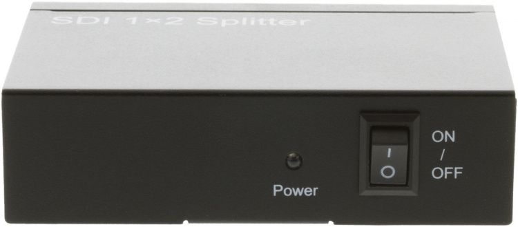 SDI-splitter en til to, 3G/HD-SDI, 1080p, 12 bit, BNC, metall, svart SDI-splitter en til to, 3G/HD-SDI, 1080p, 12 bit, BNC, metall, svart