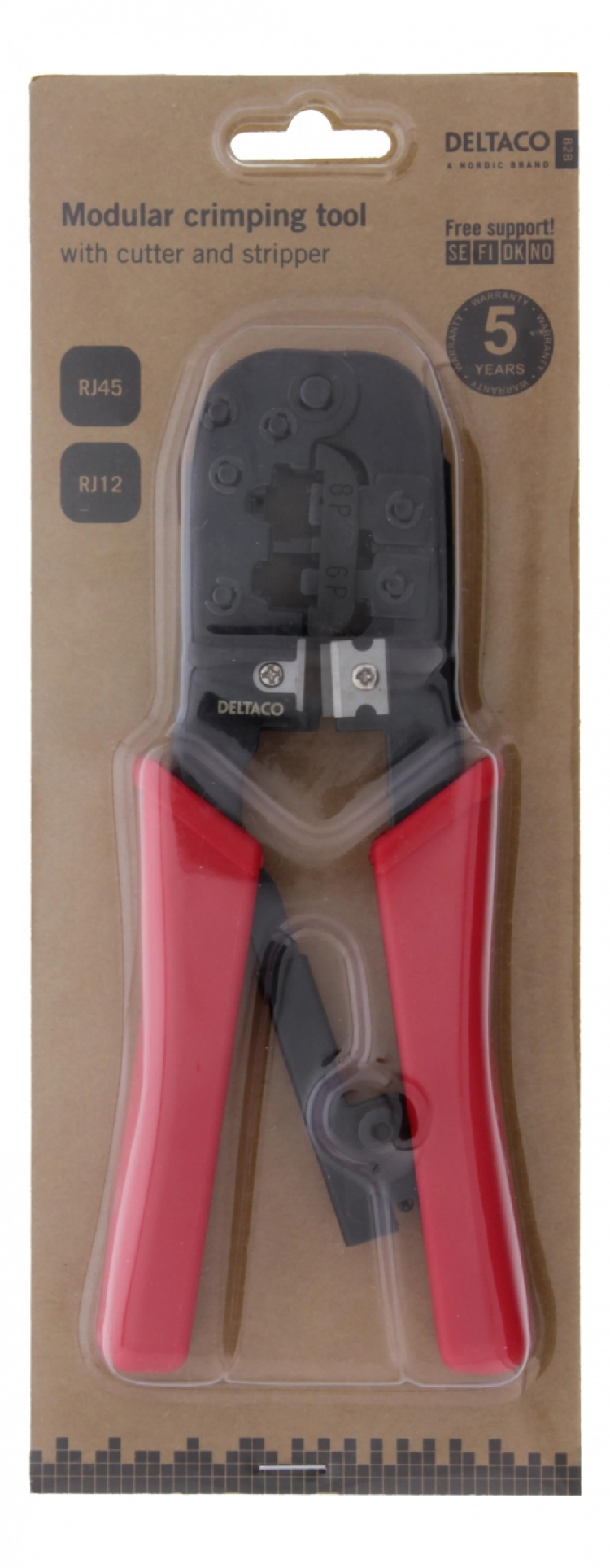 DELTACO Modularverktyg för 6/8-pin med avbitare/avskalare DELTACO Modularverktyg för 6/8-pin med avbitare/avskalare