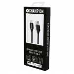 Champion USB-A til USB-C-kabel 2 m, svart