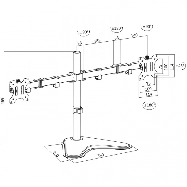 LogiLink Skjermstativ/fot Dual 13-32 LogiLink Skjermstativ/fot Dual 13-32