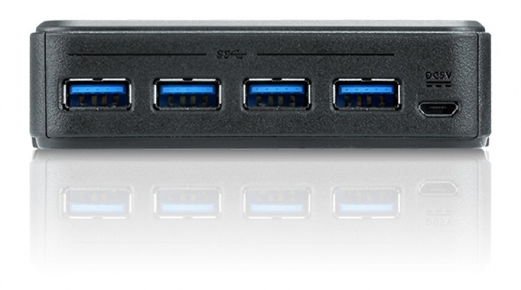 ATEN USB 3.0-hub for 2 datamaskiner, 4xUSB A hunn, 2xUSB B hunn, svart