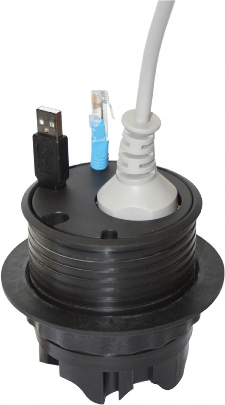 Powerdot Satellit PD11 - satellit, 1x CEE 7/4, höj/sänkbar, svart