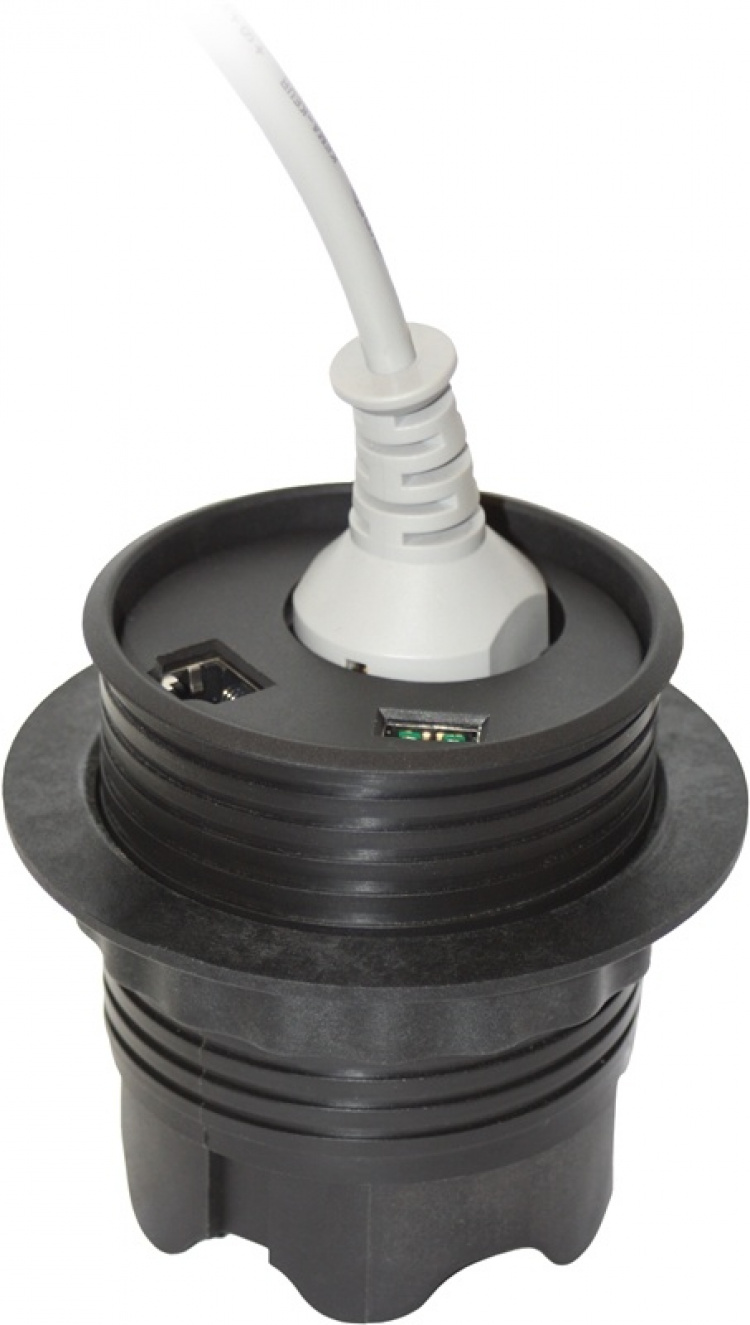 powerdot Satellitt PD12 - satellitt, 1x CEE 7/4, RJ45, USB, svart powerdot Satellitt PD12 - satellitt, 1x CEE 7/4, RJ45, USB, svart