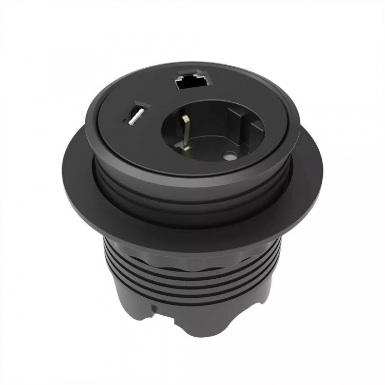 powerdot Satellitt PD12 - satellitt, 1x CEE 7/4, RJ45, USB, svart powerdot Satellitt PD12 - satellitt, 1x CEE 7/4, RJ45, USB, svart