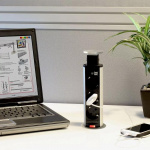 SmartLine PopUp-strømuttak, 3xCEE 7/4, 1,5 m kabel, svart/sølv