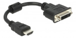 DeLOCK Adapter HDMI hann > DVI 24+5 hunn 20 cm DeLOCK Adapter HDMI hann > DVI 24+5 hunn 20 cm