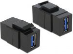 DeLOCK Keystone-modul, USB 3.0 Type A ho - USB 3.0 Type A ho, svart