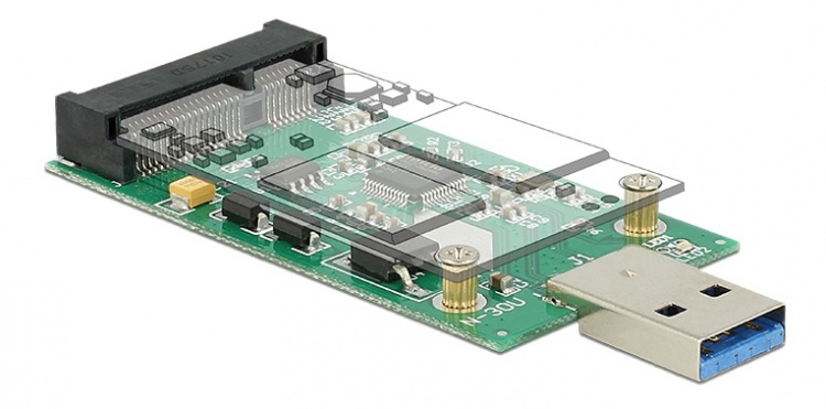 DeLOCK USB 3.0 til mSATA konverter, 5Gb/s, 1xUSB type A ha, 1xmSATA