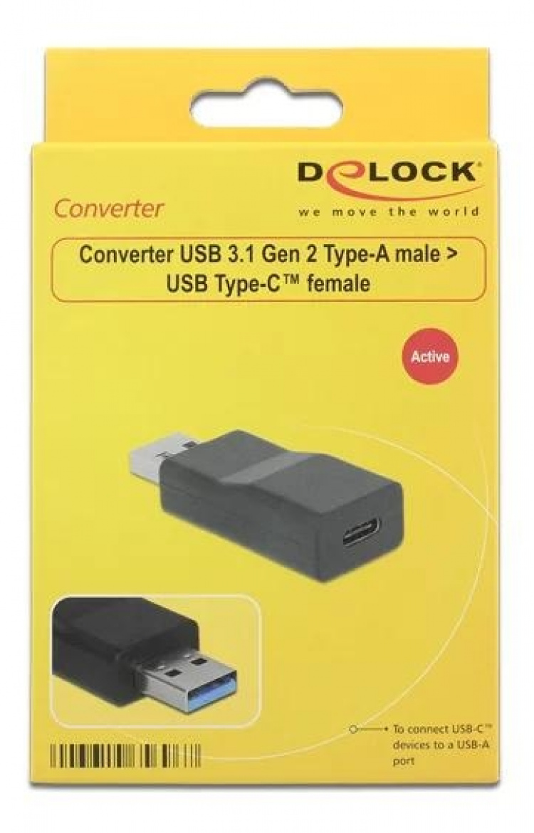 DeLOCK USB-omformer, USB-C - USB-A, 3.1 Gen 2, svart DeLOCK USB-omformer, USB-C - USB-A, 3.1 Gen 2, svart