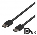 DELTACO DisplayPort kabel, DP 1.4, 7680x4320 i 60Hz, 2m, svart DELTACO DisplayPort kabel, DP 1.4, 7680x4320 i 60Hz, 2m, svart