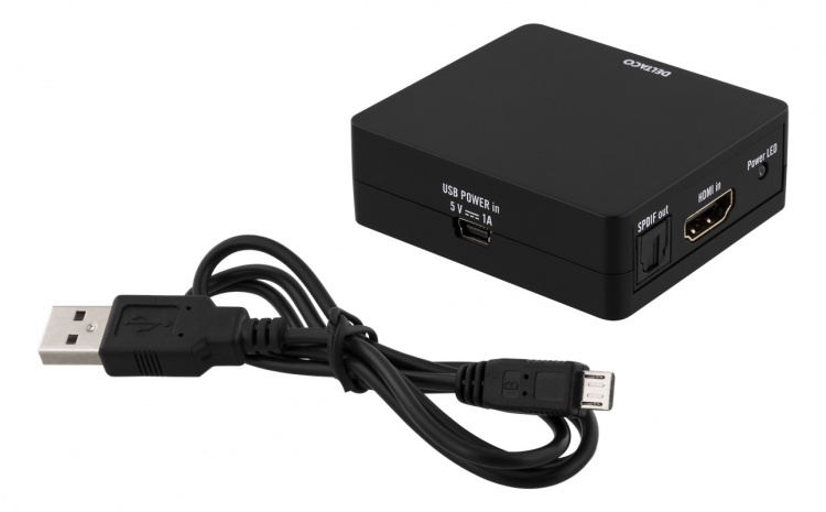 DELTACO HDMI til HDMI +SPDIF/3,5 mm omformer, Ultra HD 30 Hz, svart DELTACO HDMI til HDMI +SPDIF/3,5 mm omformer, Ultra HD 30 Hz, svart